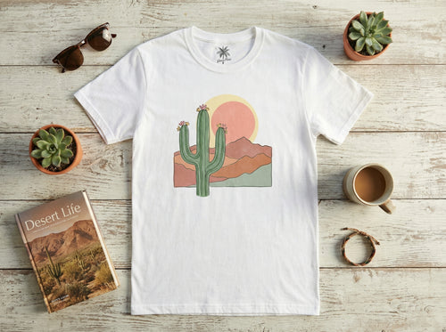Cactus T-Shirt in white, flat lay