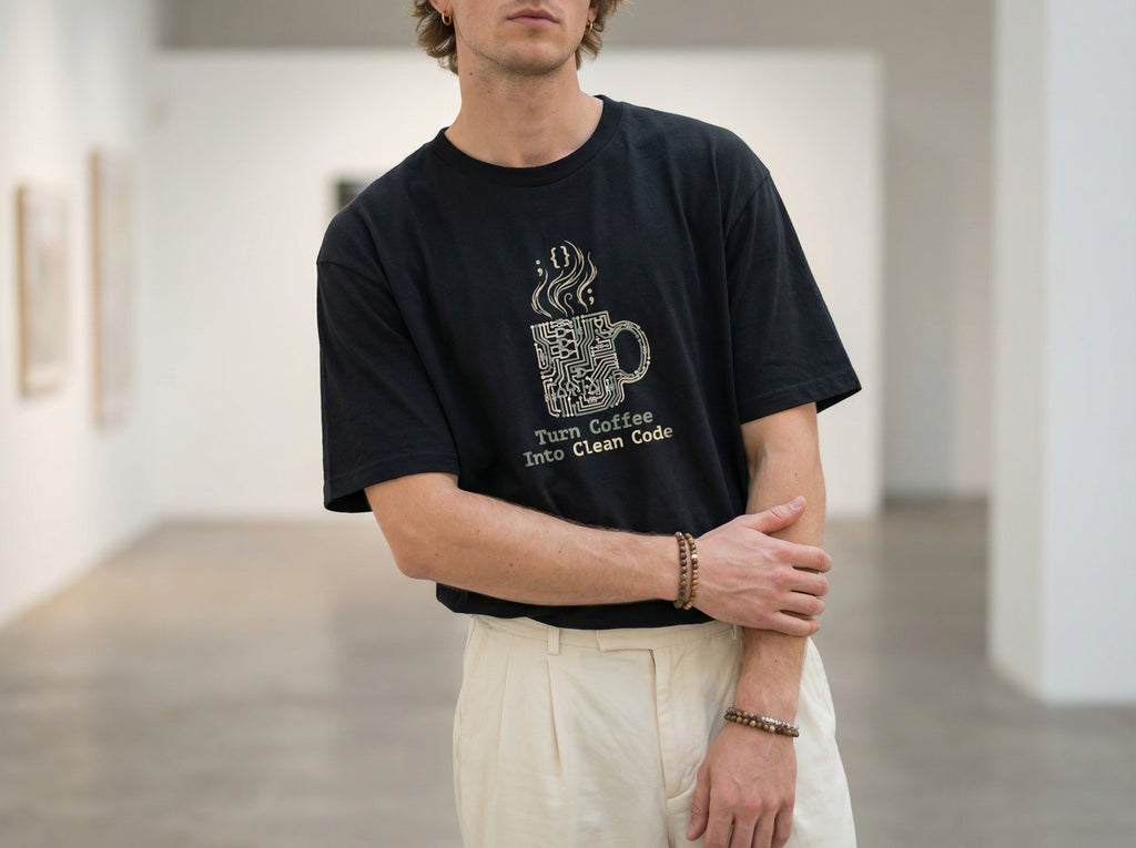 Model wearing the shirt