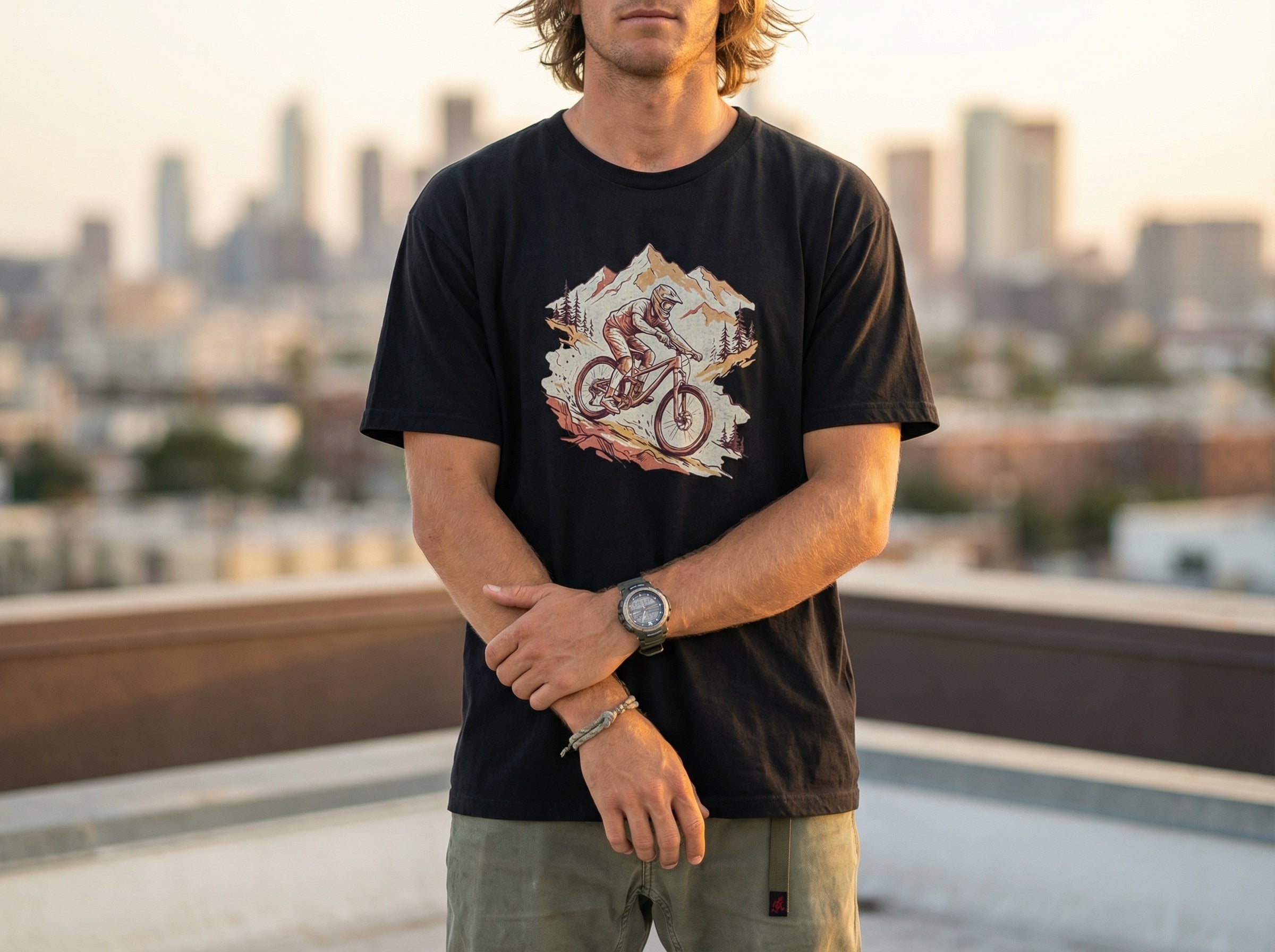 Model wearing the shirt