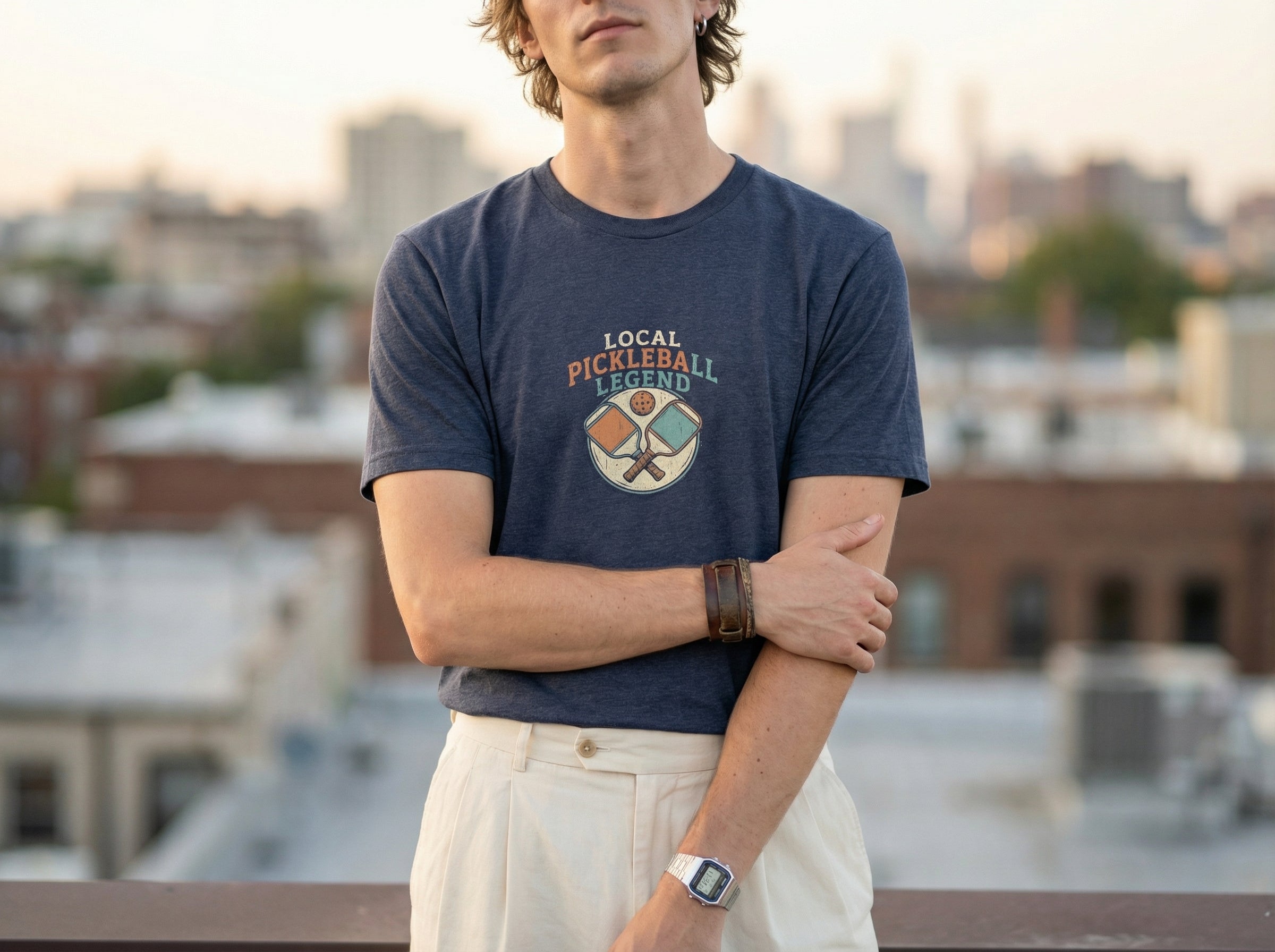 Model wearing the shirt