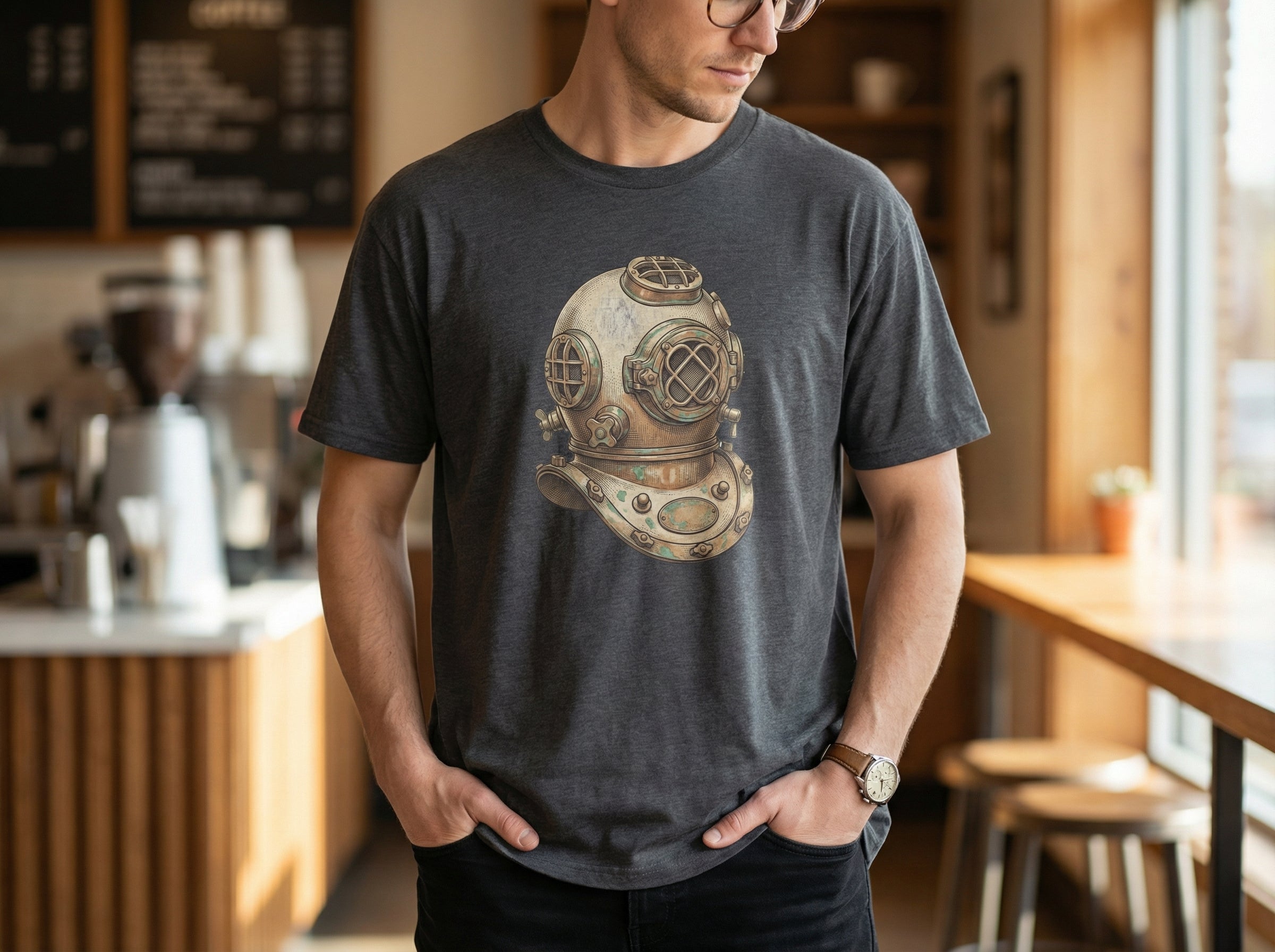 Model wearing the shirt