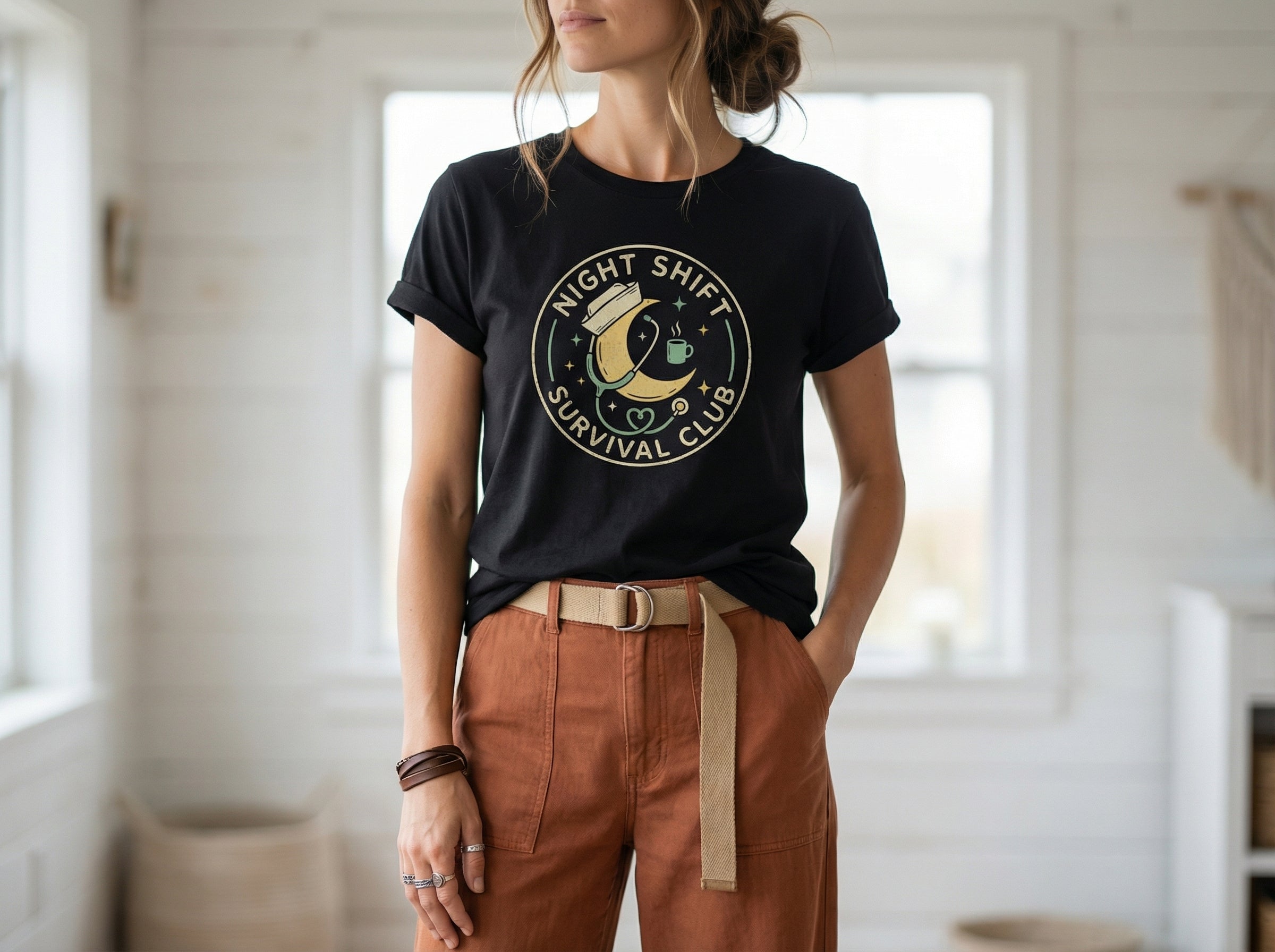 Model wearing the shirt