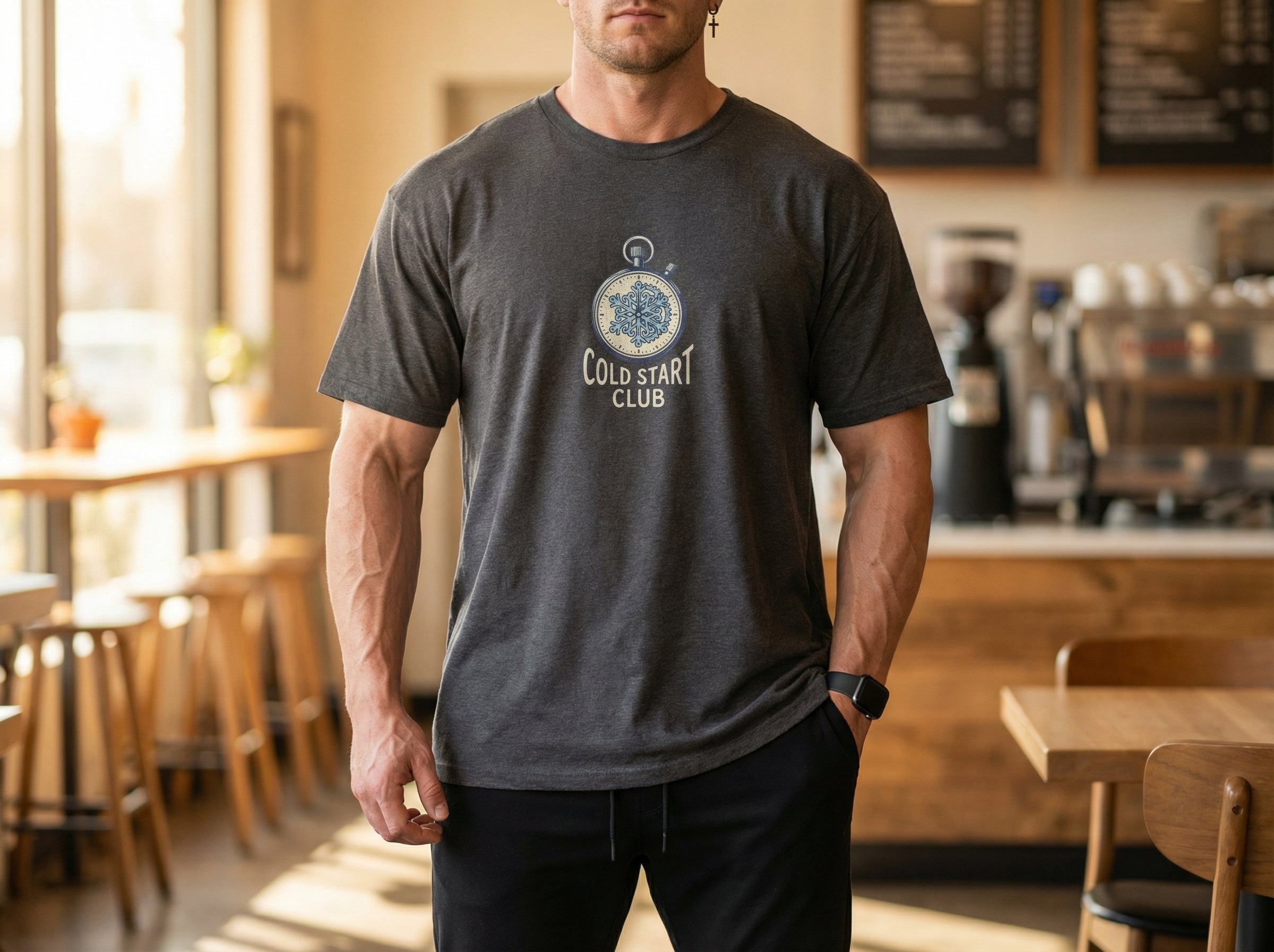 Model wearing the shirt