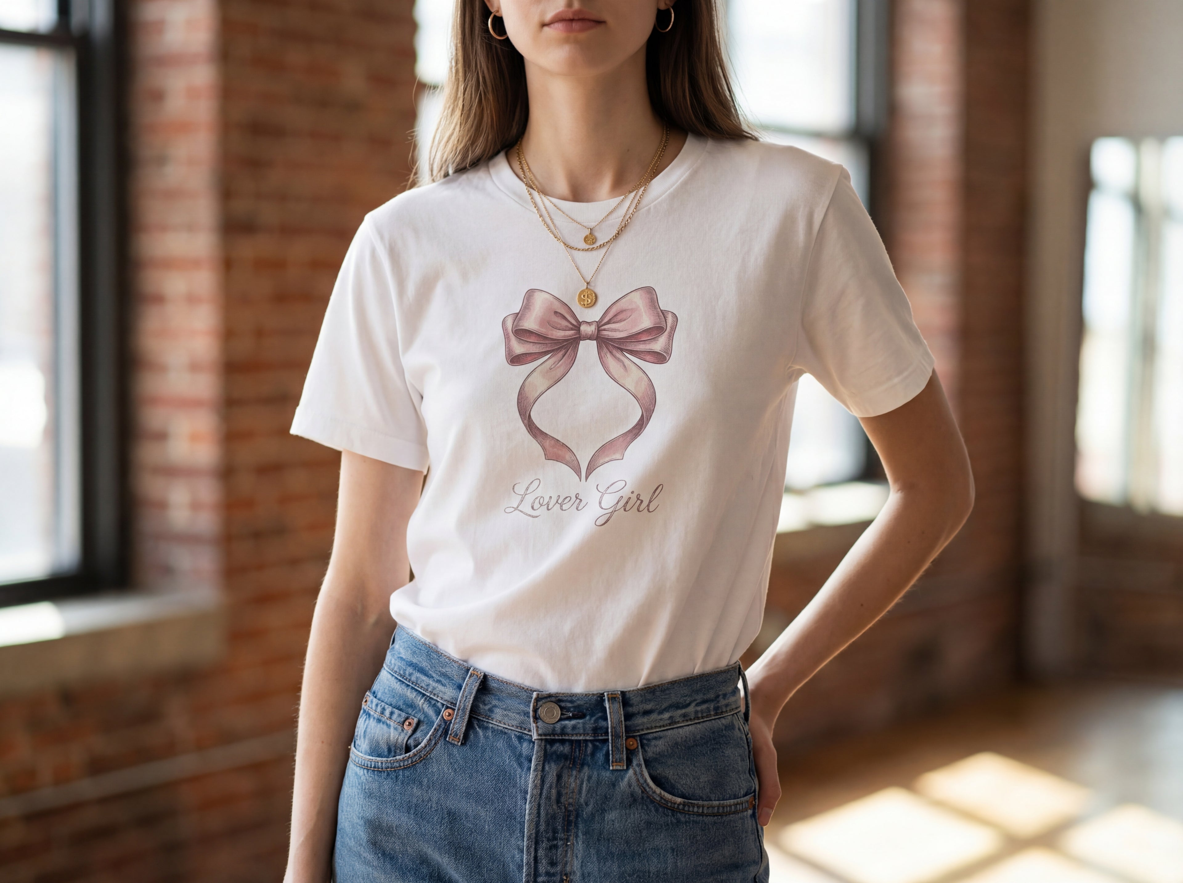 Model wearing the shirt