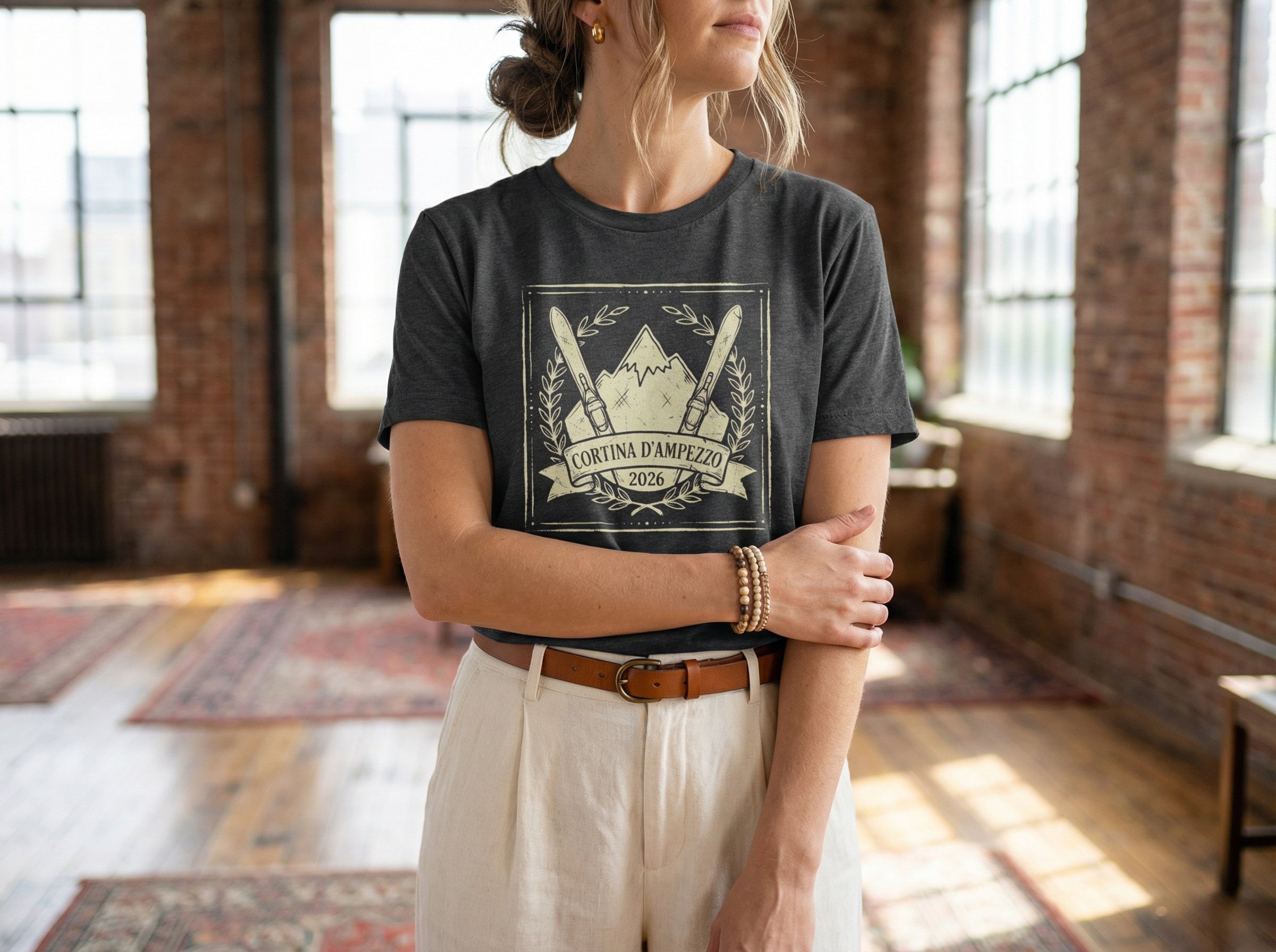 Model wearing the shirt