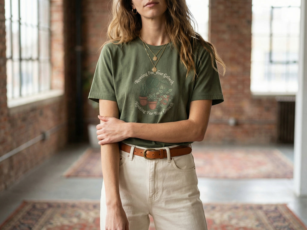 Model wearing the shirt