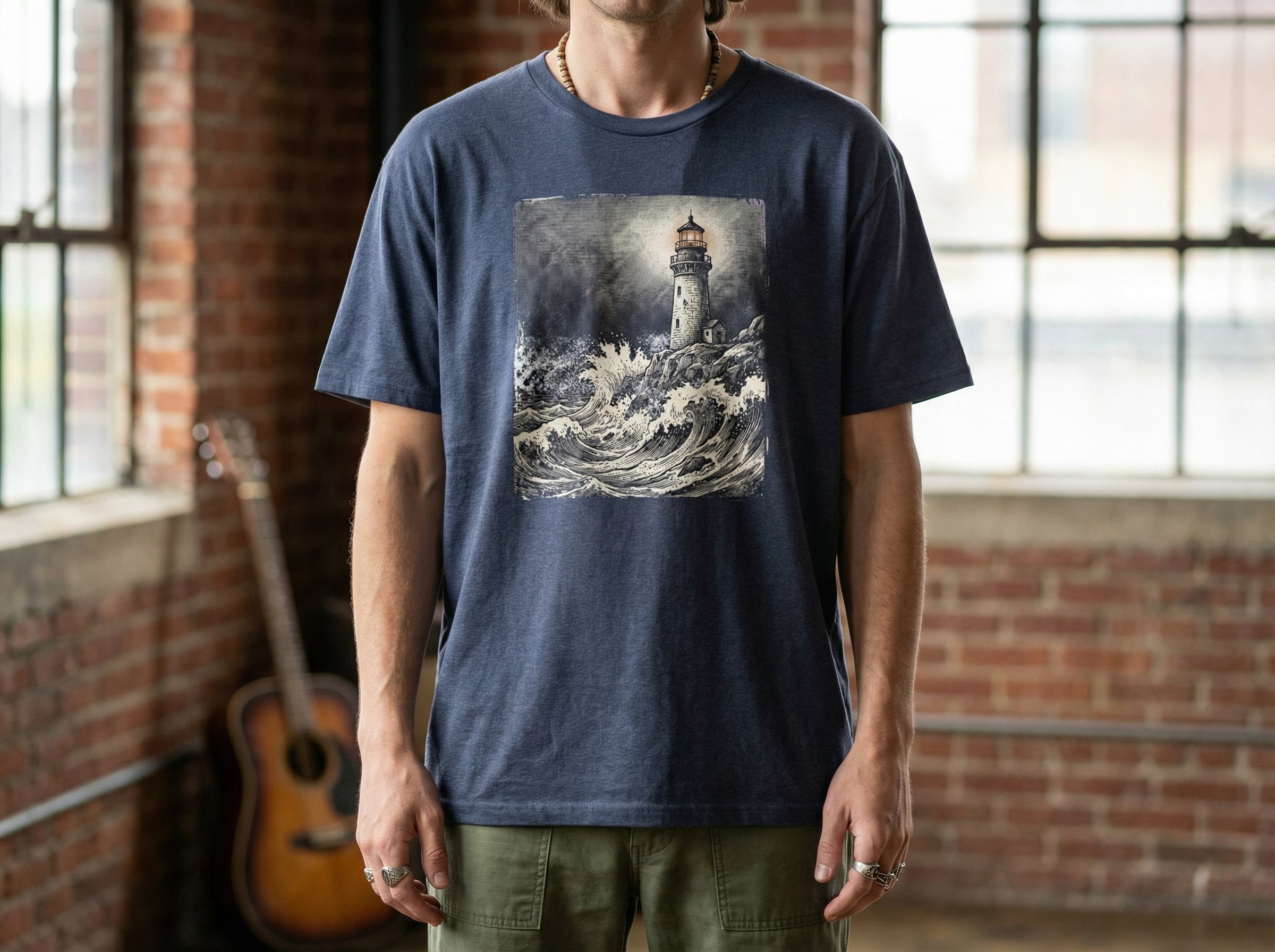 Model wearing the shirt