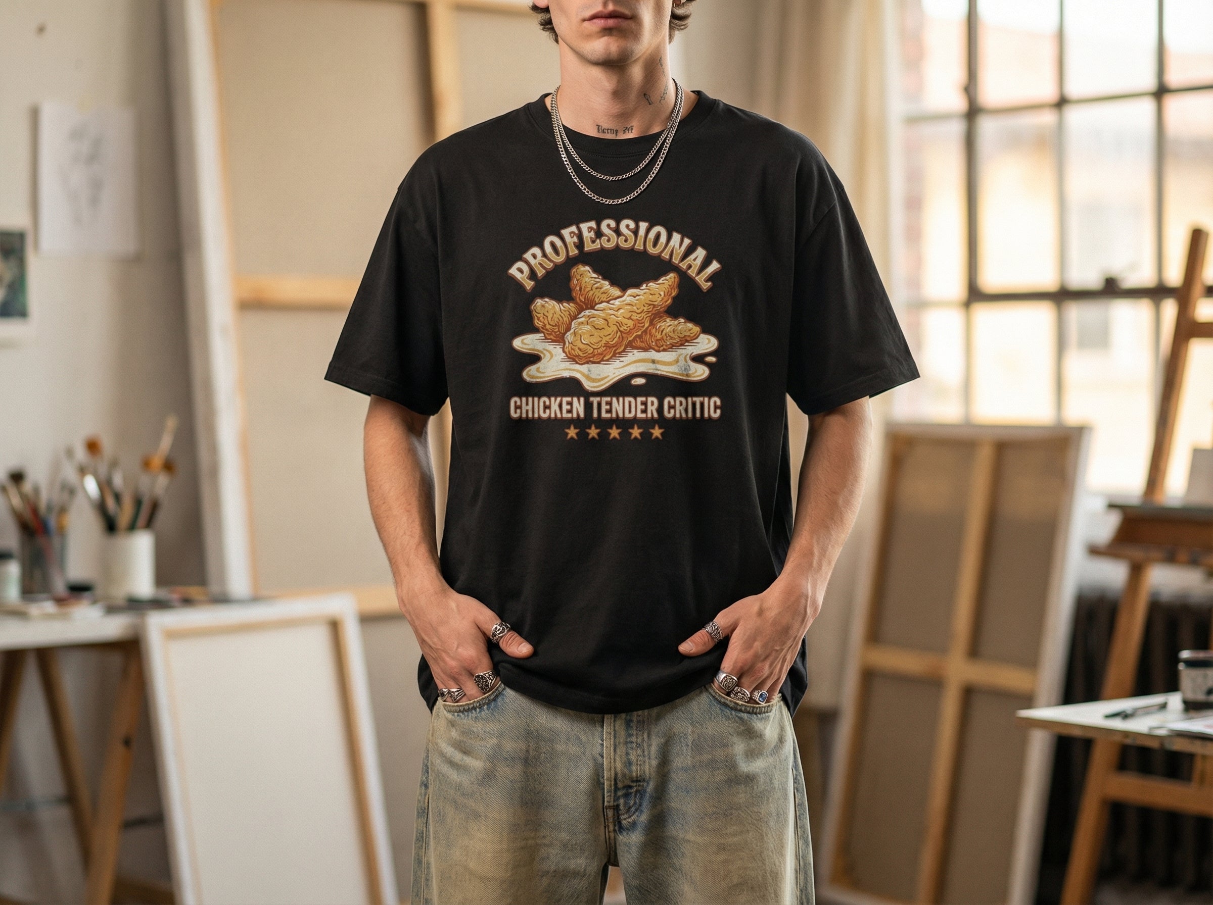 Model wearing the shirt