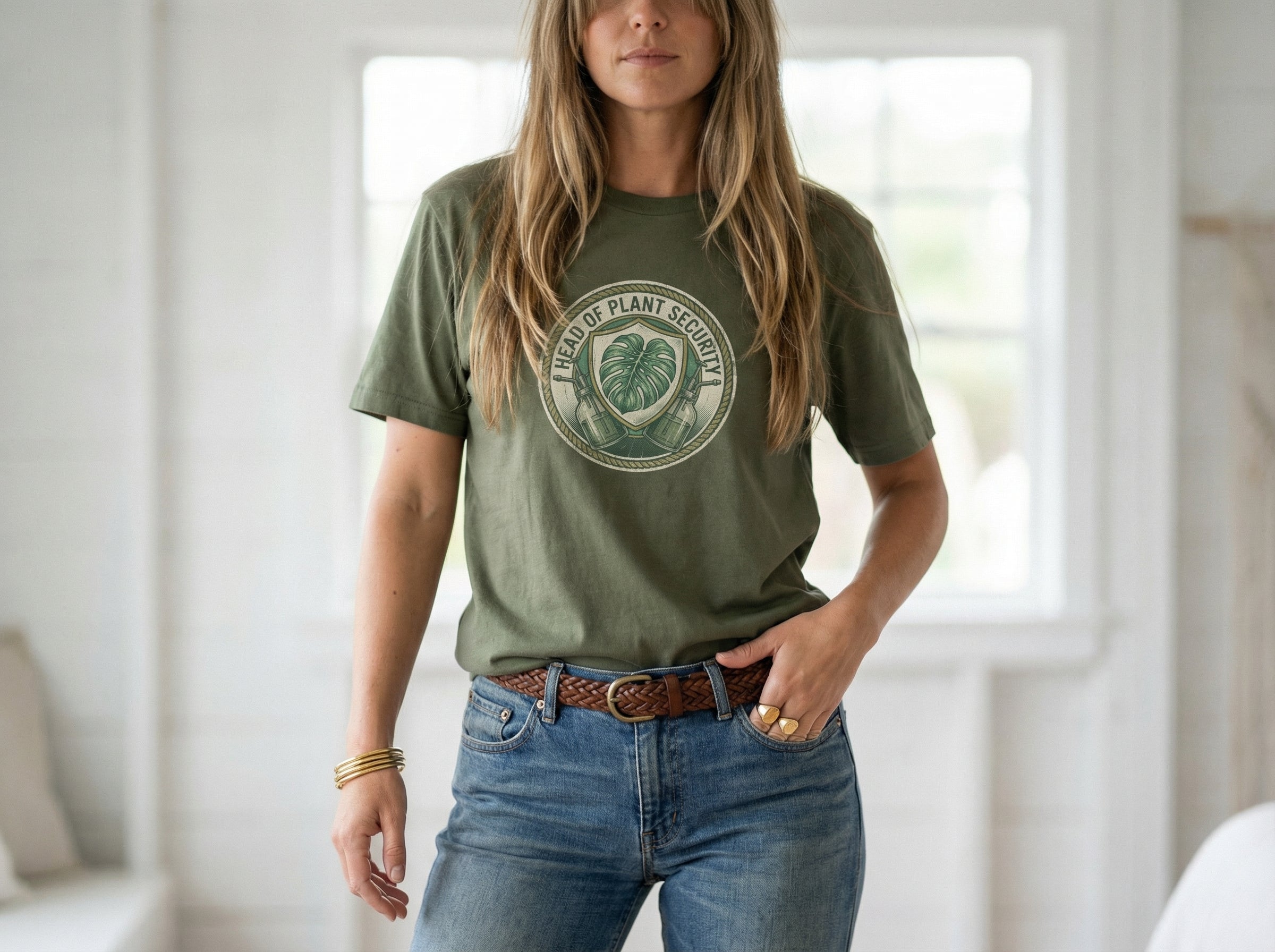 Model wearing the shirt