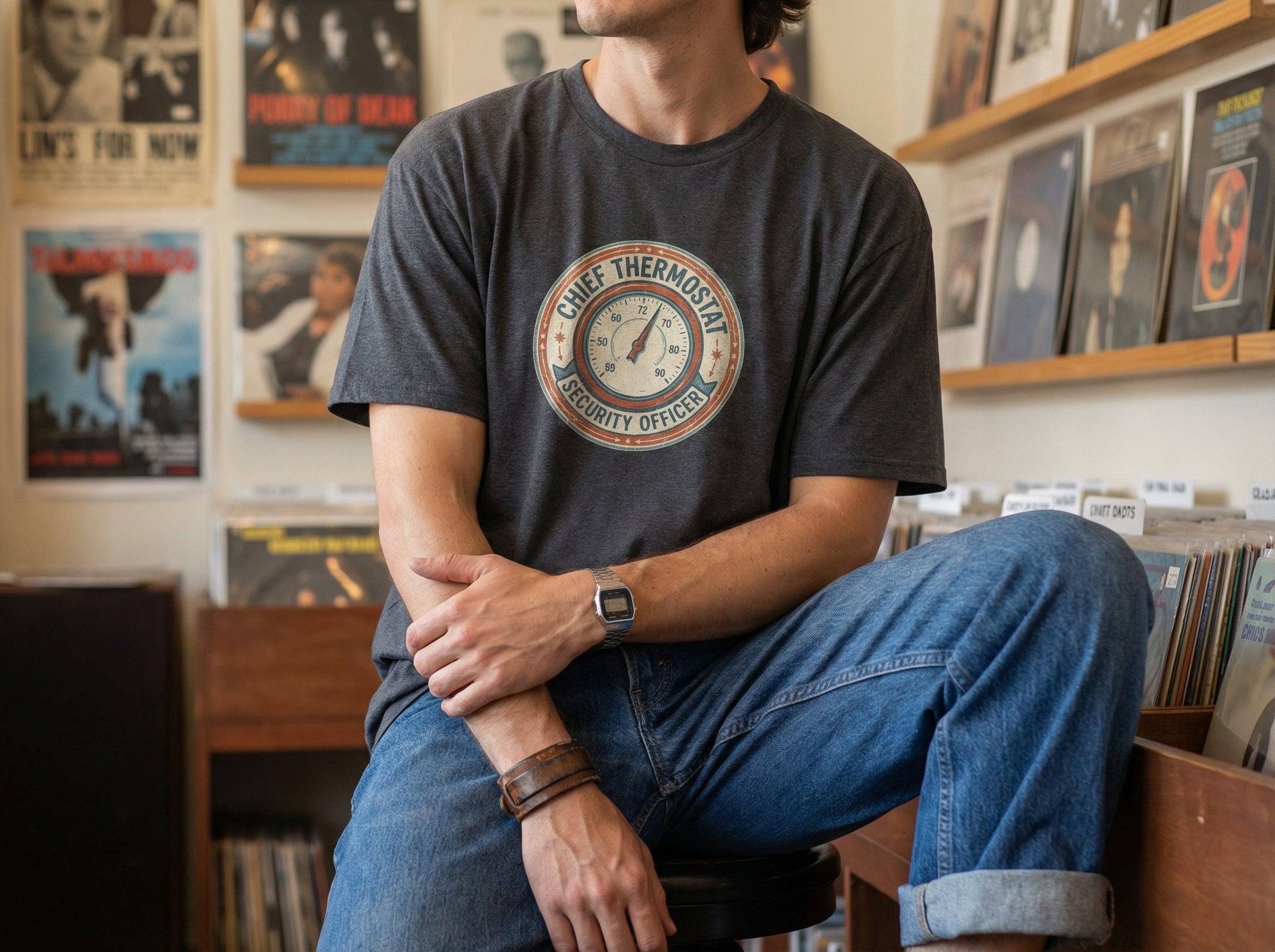 Model wearing the shirt