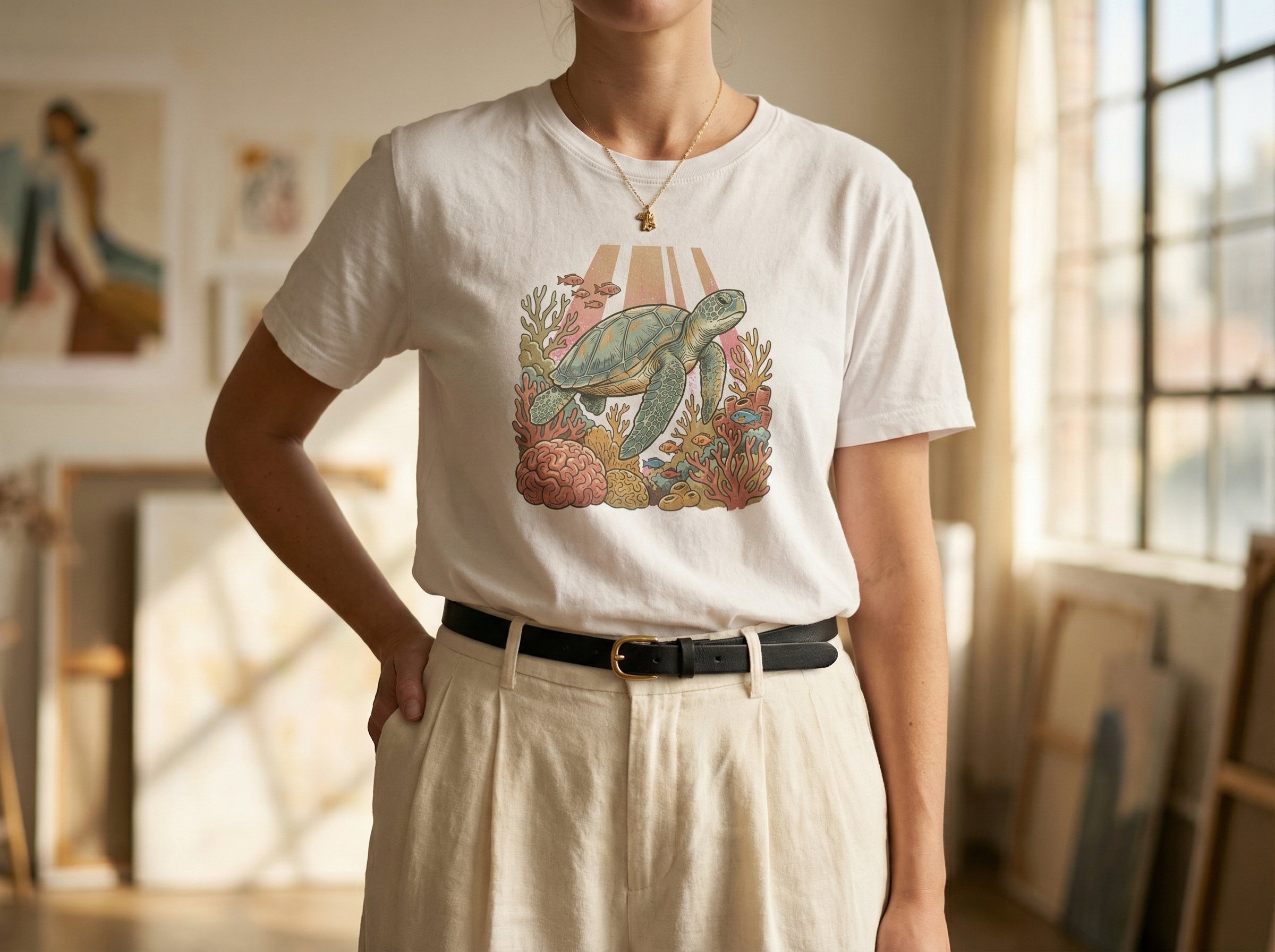 Model wearing the shirt