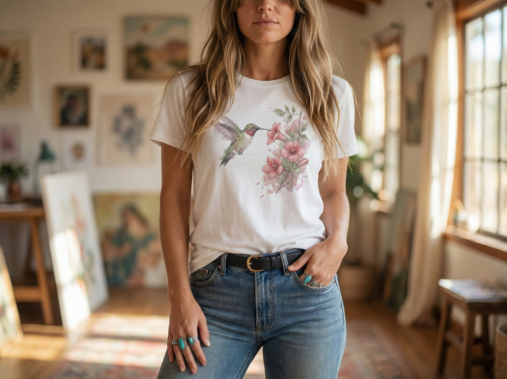 Model wearing the shirt
