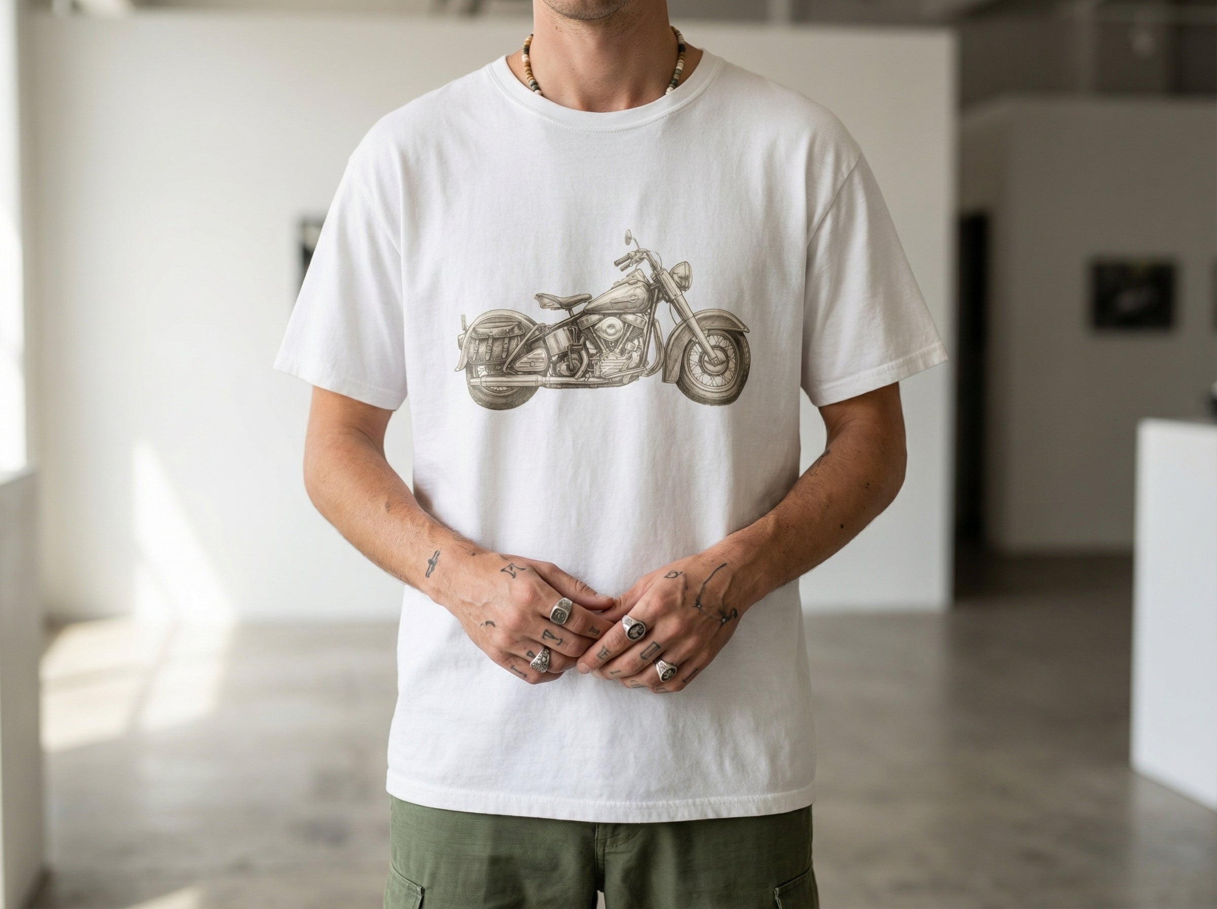 Model wearing the shirt
