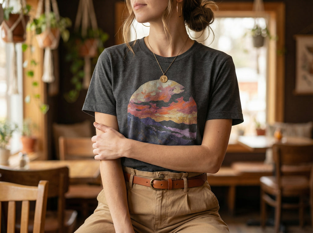 Model wearing the shirt