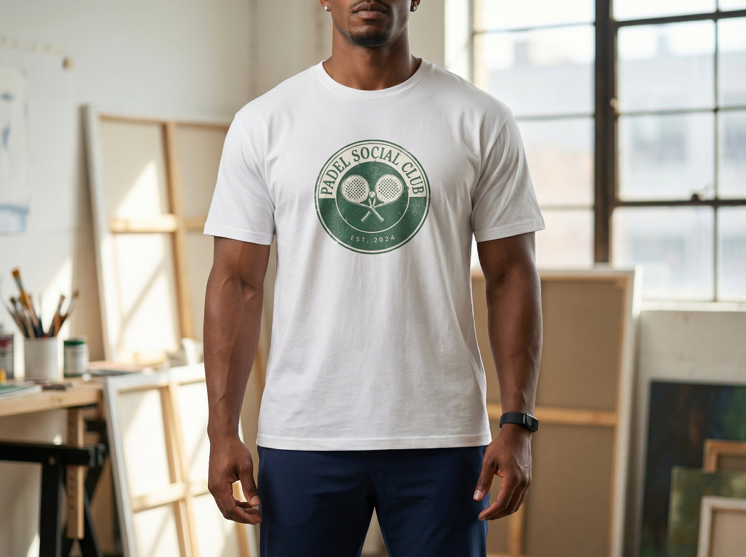 Model wearing the shirt