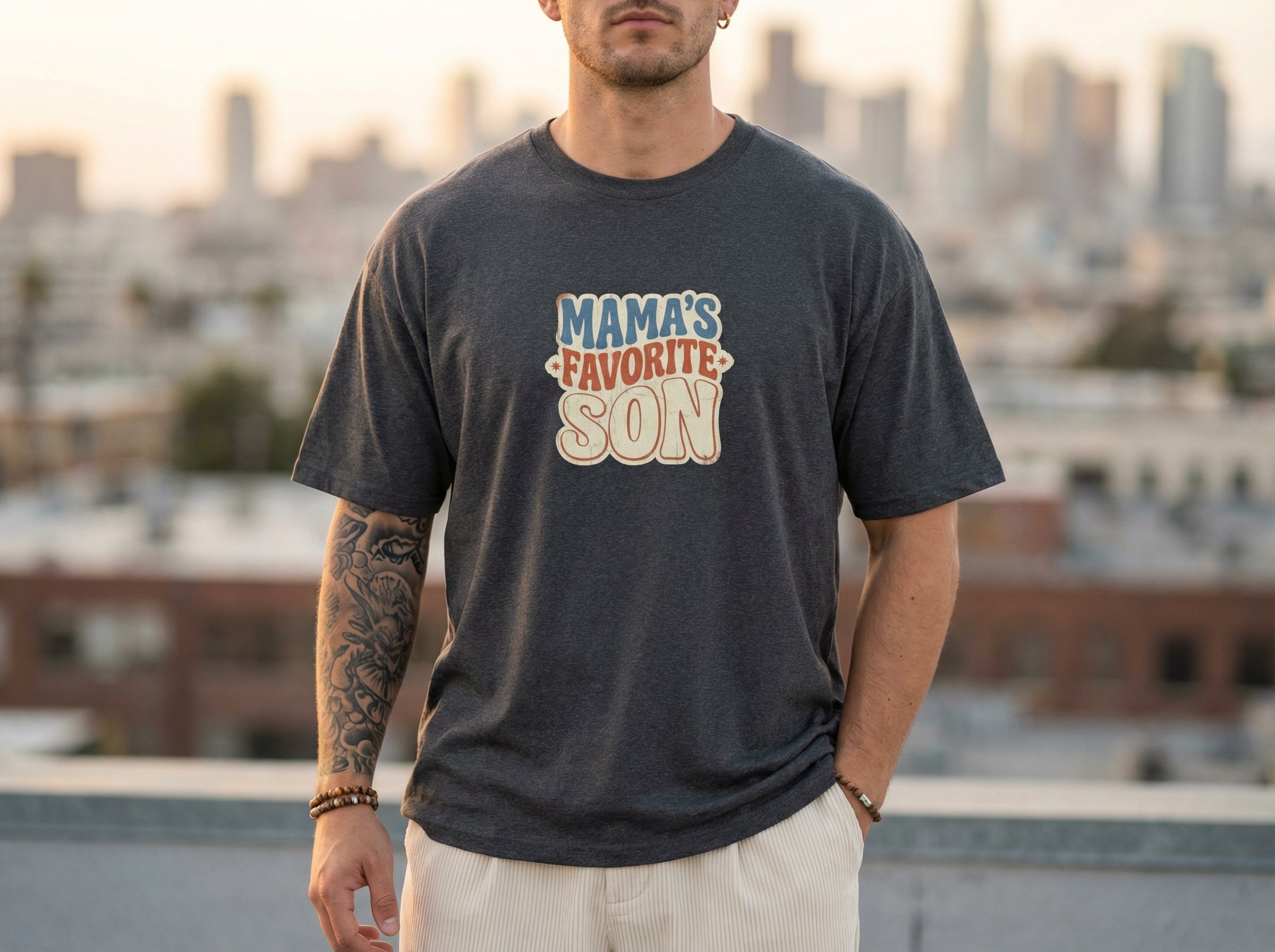 Model wearing the shirt