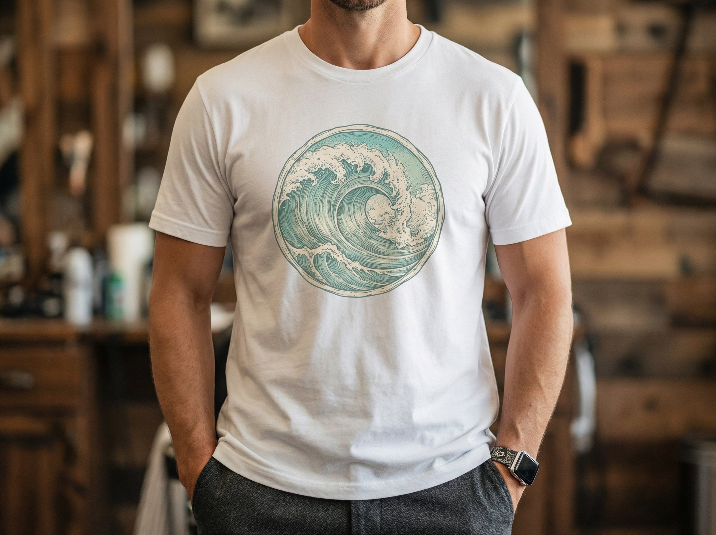 Model wearing the shirt