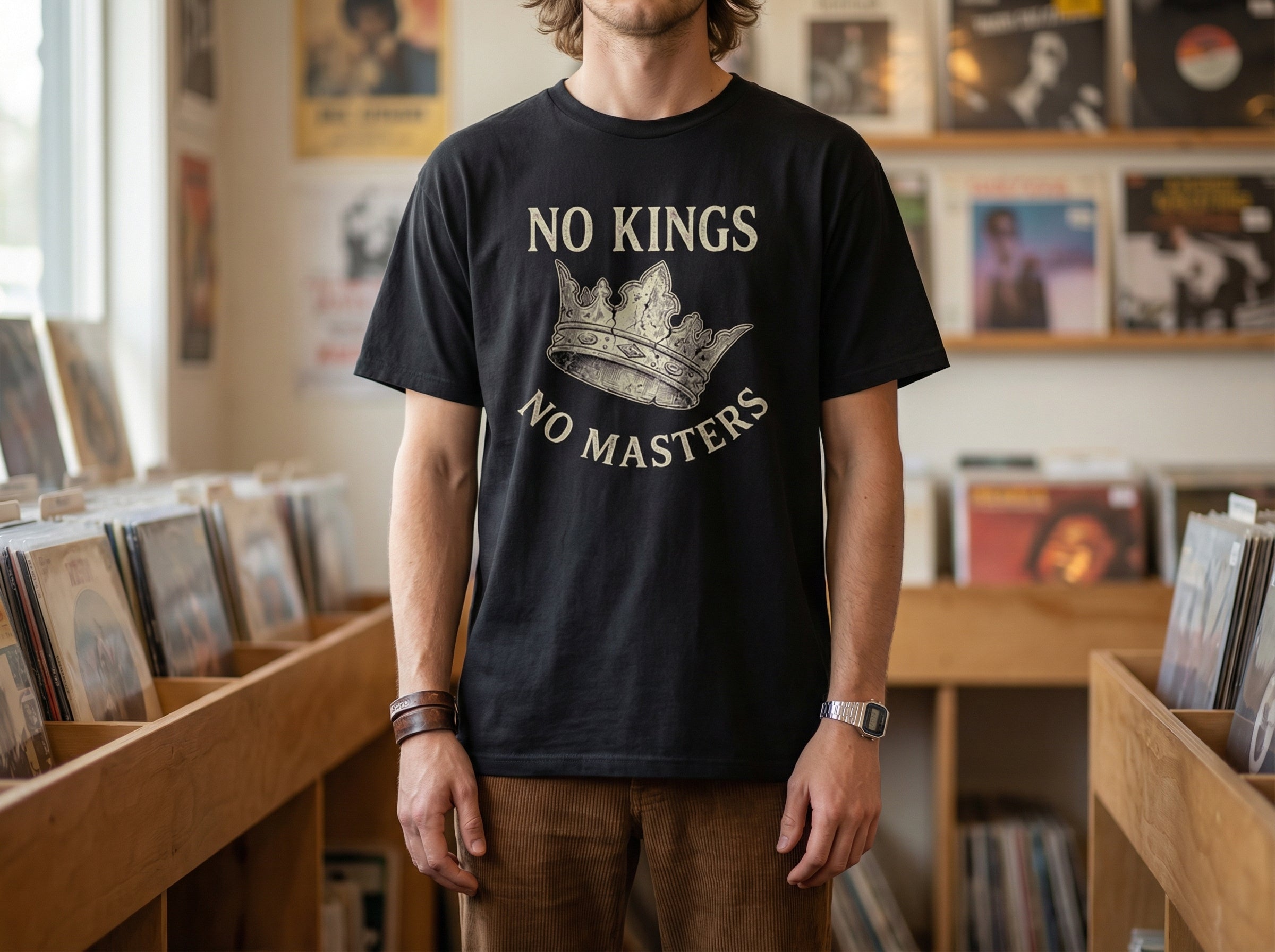 Model wearing the shirt