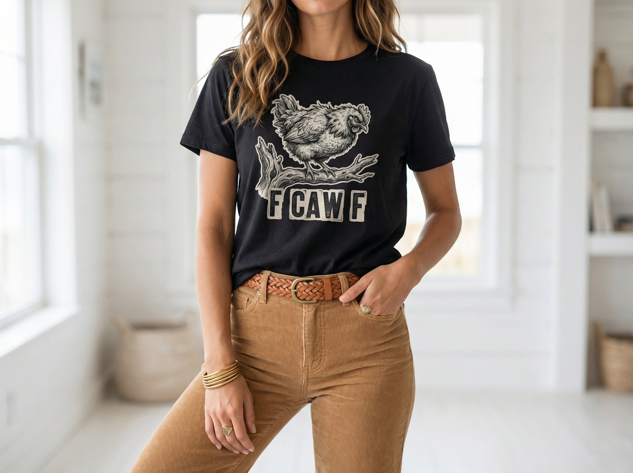 Model wearing the shirt