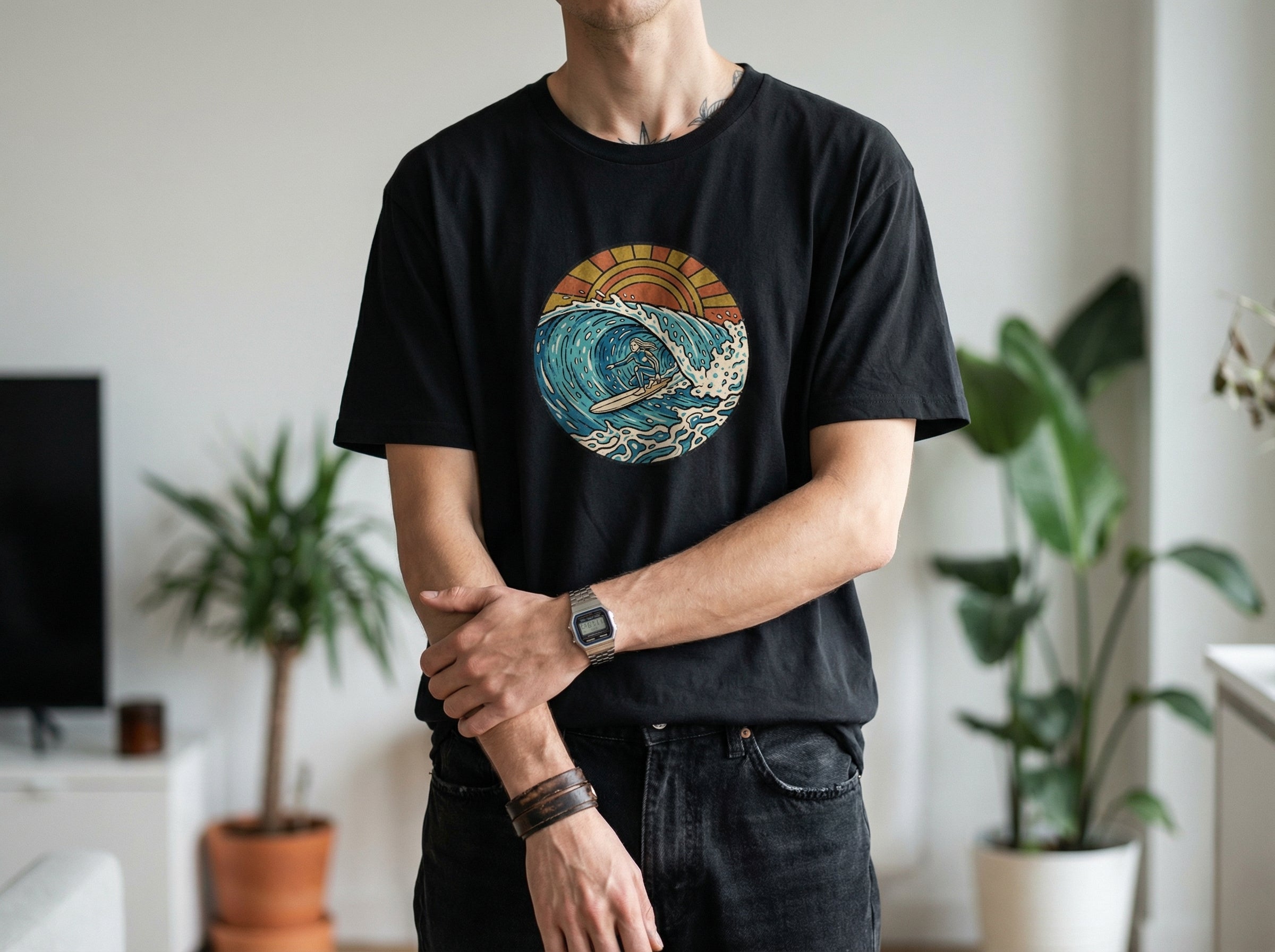 Model wearing the shirt