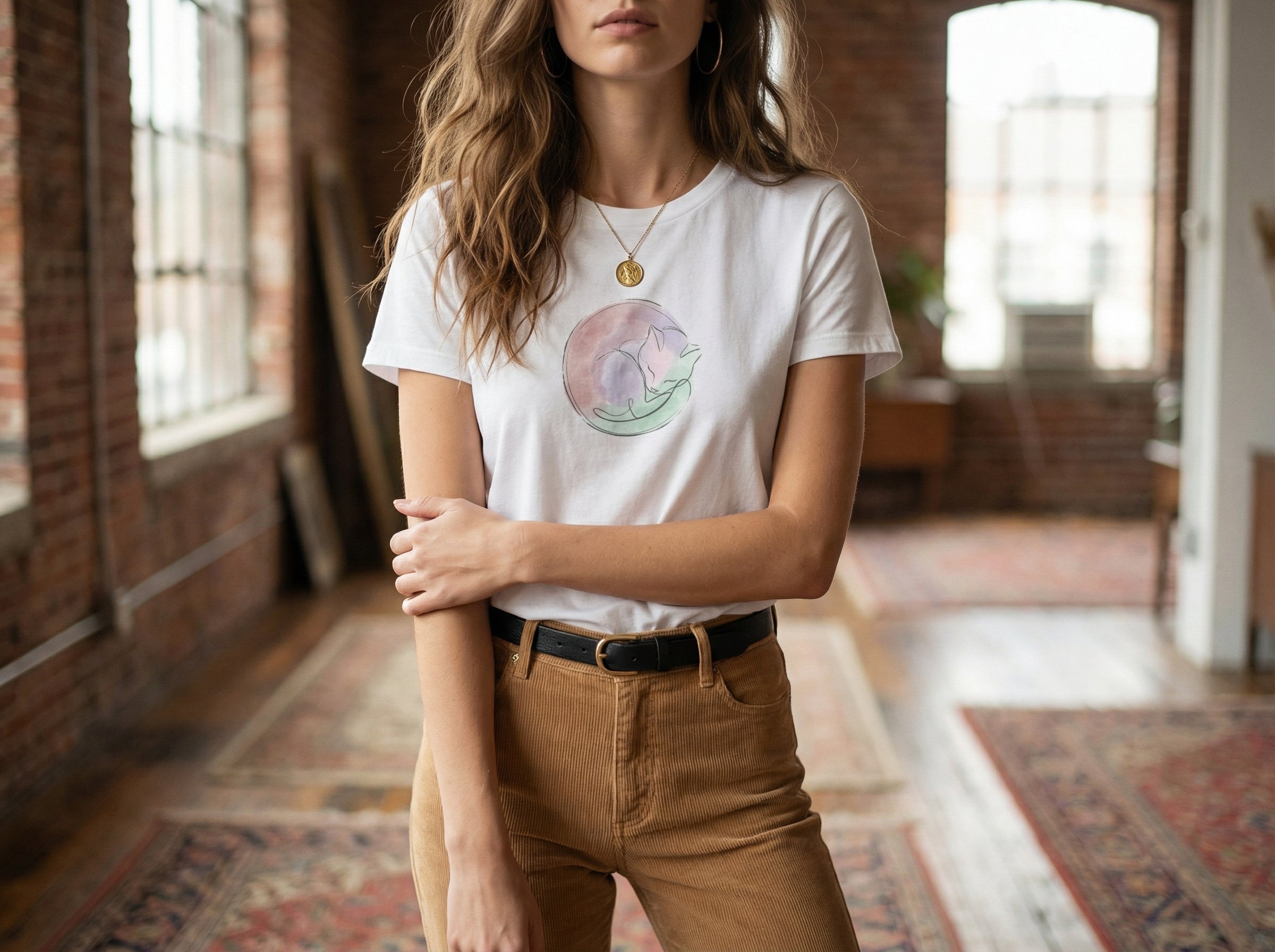 Model wearing the shirt