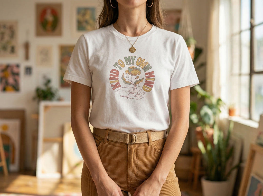 Model wearing the shirt