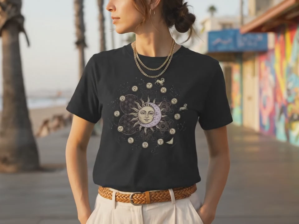 Astrology Shirt | Birth Chart Tee | Spiritual Shirt | Celestial Zodiac Mandala | Gift for Astrology Lover - Product Video