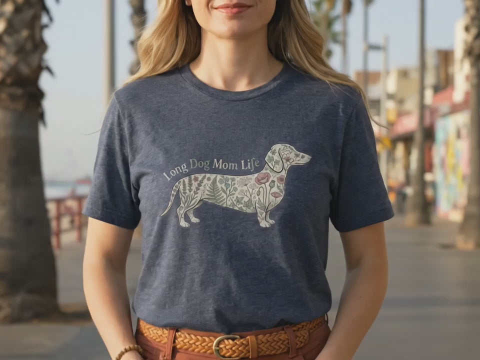 Dachshund Mom Shirt | Wiener Dog Mom Tee | Long Dog Mom Life | Dachshund Lover Gift | Botanical Dog Shirt | Wiener Dog Mama Gift For Her - Product Video