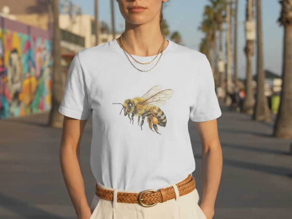 Bee Shirt | Beekeeper Tee | Nature Shirt | Honey Bee Gift for Beekeeper | Save the Bees Shirt | Realistic Botanical Art - Product Video