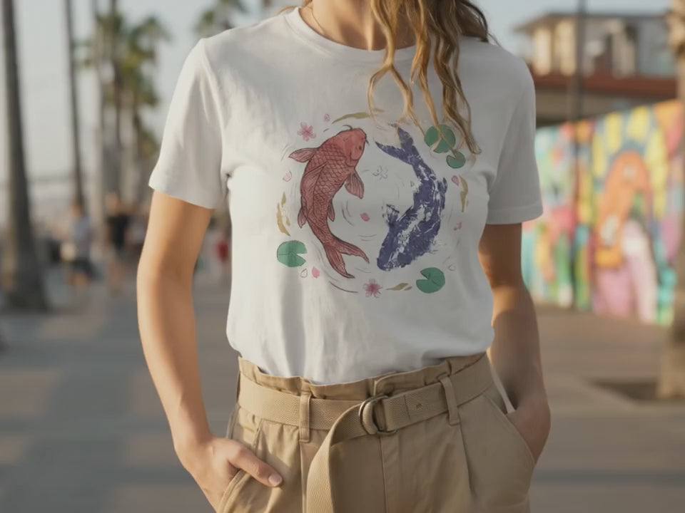 Koi Fish Shirt | Zen Tee | Japanese Art | Gift for Koi Fish Lover | Asian Art Shirt - Product Video