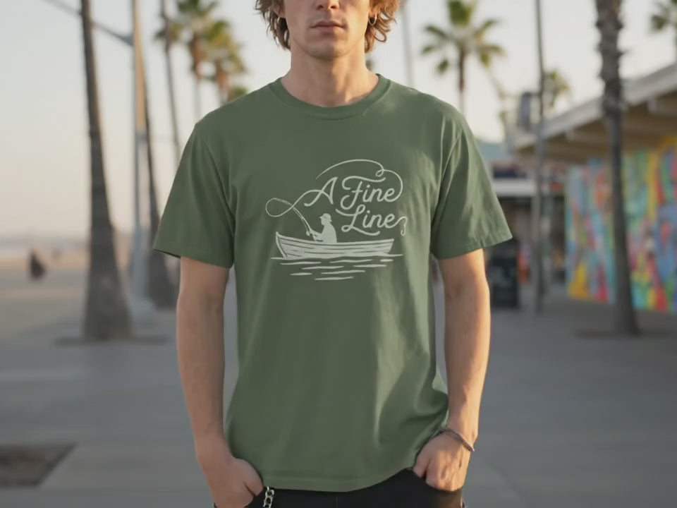 Fishing Line Shirt | Walking A Fine Line | Fishing Gift for Men | Lake Life Tee - Product Video