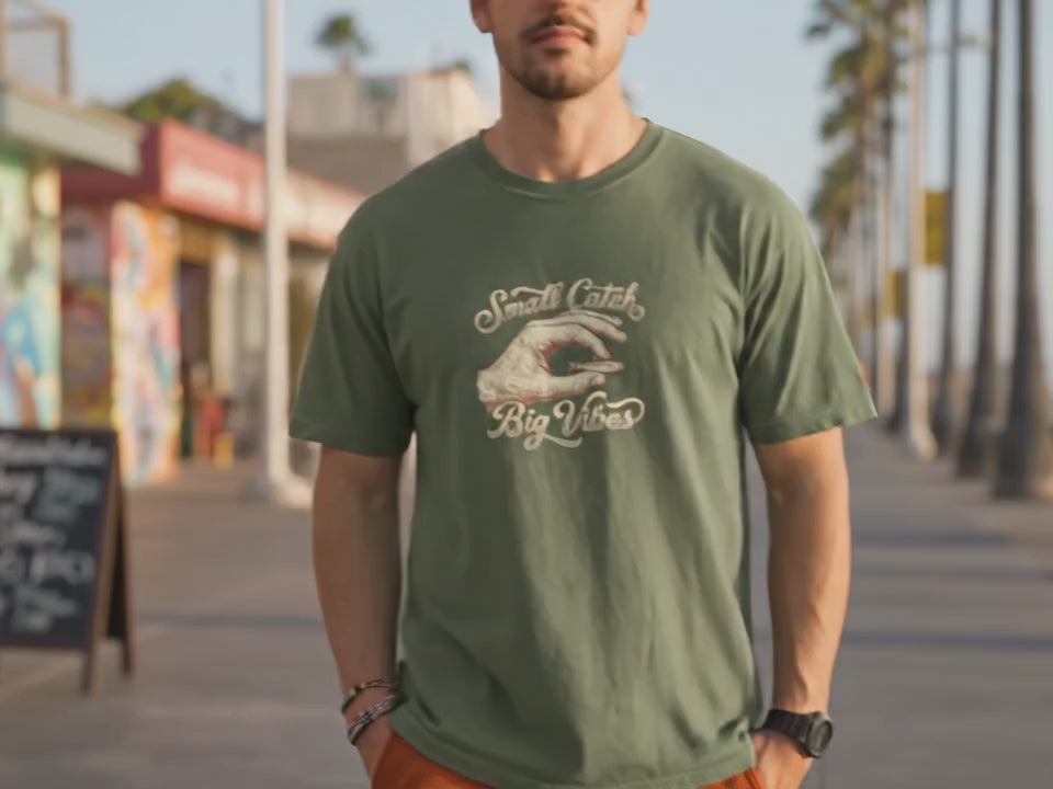 Tiny Fishing Shirt | Small Catch Big Vibes Tee | Funny Fishing Gift for Him | Microfishing - Product Video