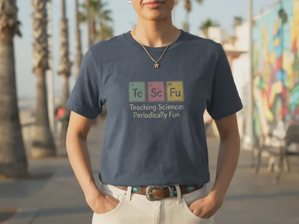 Science Teacher Shirt | Periodic Table Chemistry Teacher Gift | Teaching Science Periodically Fun Tee | STEM Educator Shirt Heather Navy - Product Video
