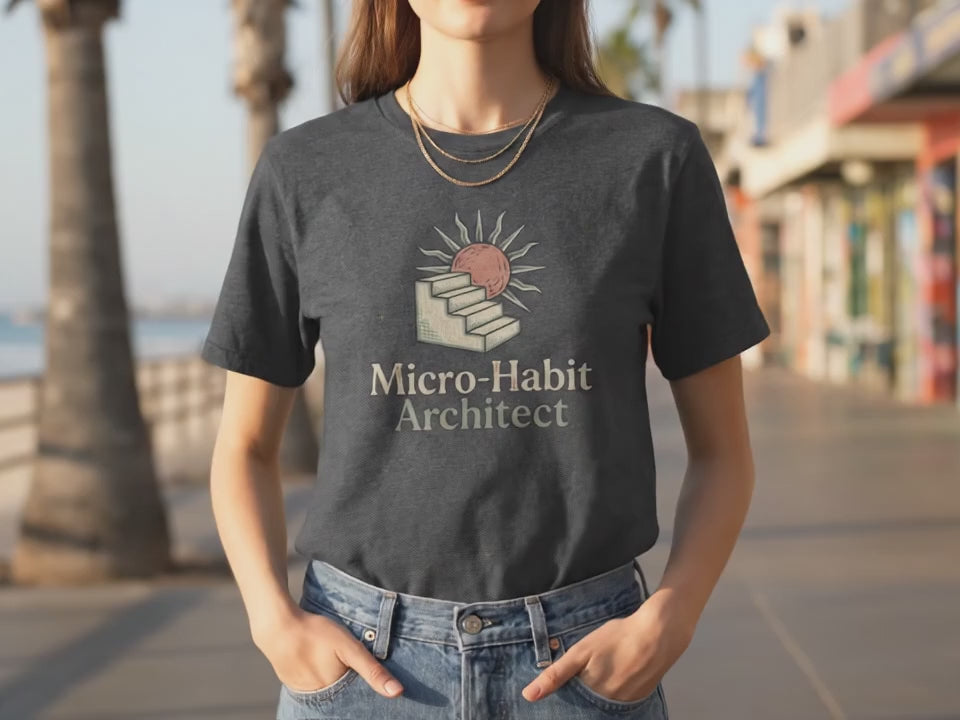 Micro-Habit Architect T-Shirt | Habit Stacking Productivity Shirt | Self Care Tee | Intentional Living Gift for Gen Z and Millennials - Product Video