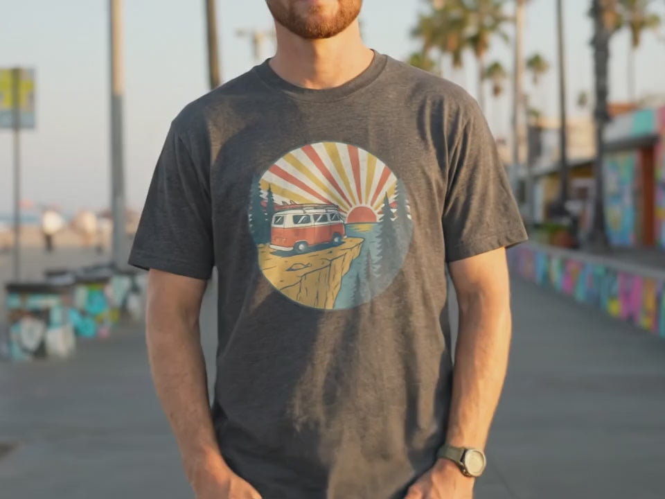 Vintage Van Shirt | Van Life Shirt | Travel Shirt | Retro Camper Van Art | Gift for Van Lifer | Road Trip Shirt | Vintage Van Illustration - Product Video