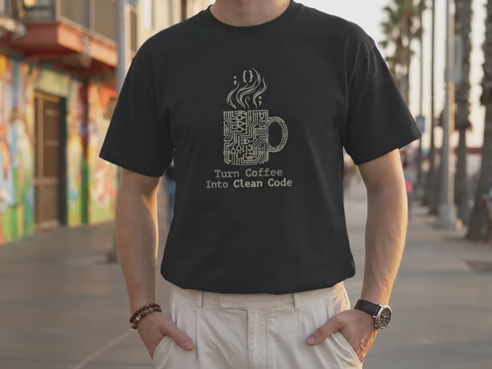 Coding Coffee Addict Shirt | Coffee Coding Gift | Programmer Shirt | Coder Gift | Developer Coffee Tee | Software Engineer Gift - Product Video