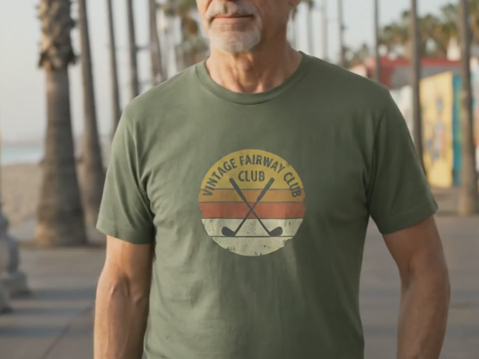 Retro Golf Shirt | Vintage Fairway Club | Retro Golf Gift for Him | Grandpa Core Aesthetic Tee - Product Video