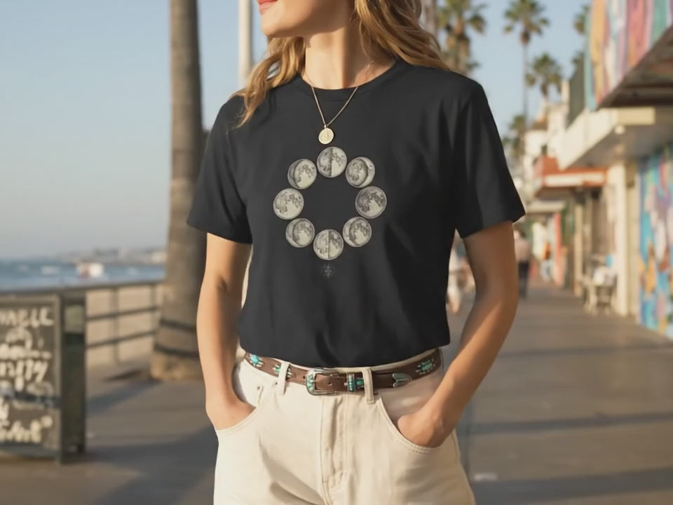 Moon Shirt | Astrology Shirt | Celestial Shirt | Gift for Astrology Lover | Moon Phases Tee | Moon Art Shirt | Celestial Gift for Her - Product Video