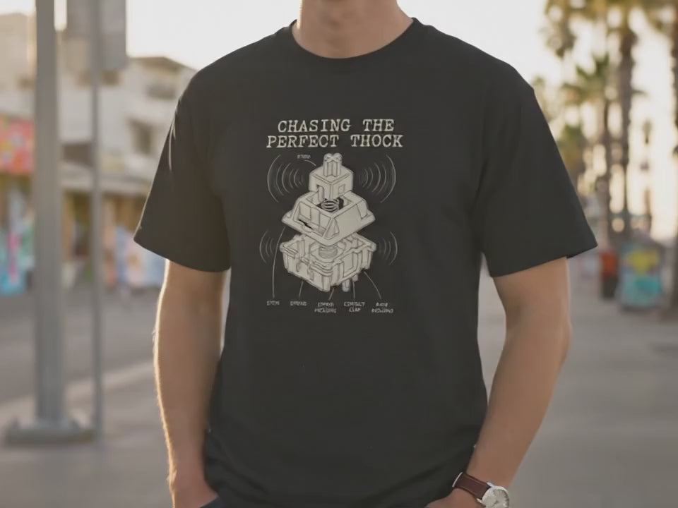 Mechanical Keyboard T-Shirt - Chasing The Perfect Thock Shirt - Gift for Software Developer, IT Professional, PC Gamer - Custom Keyboard Tee - Product Video
