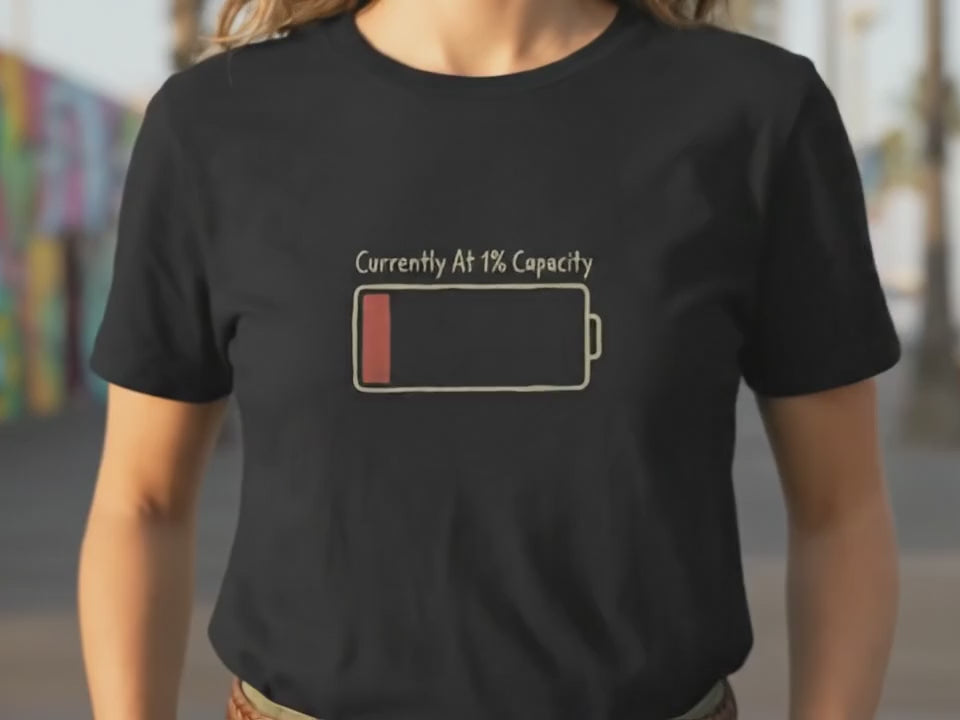 Introvert Shirt Social Battery 1% Capacity Tee | Minimalist Funny T-Shirt for Women | Aesthetic Self Care Gift for Introverts - Product Video