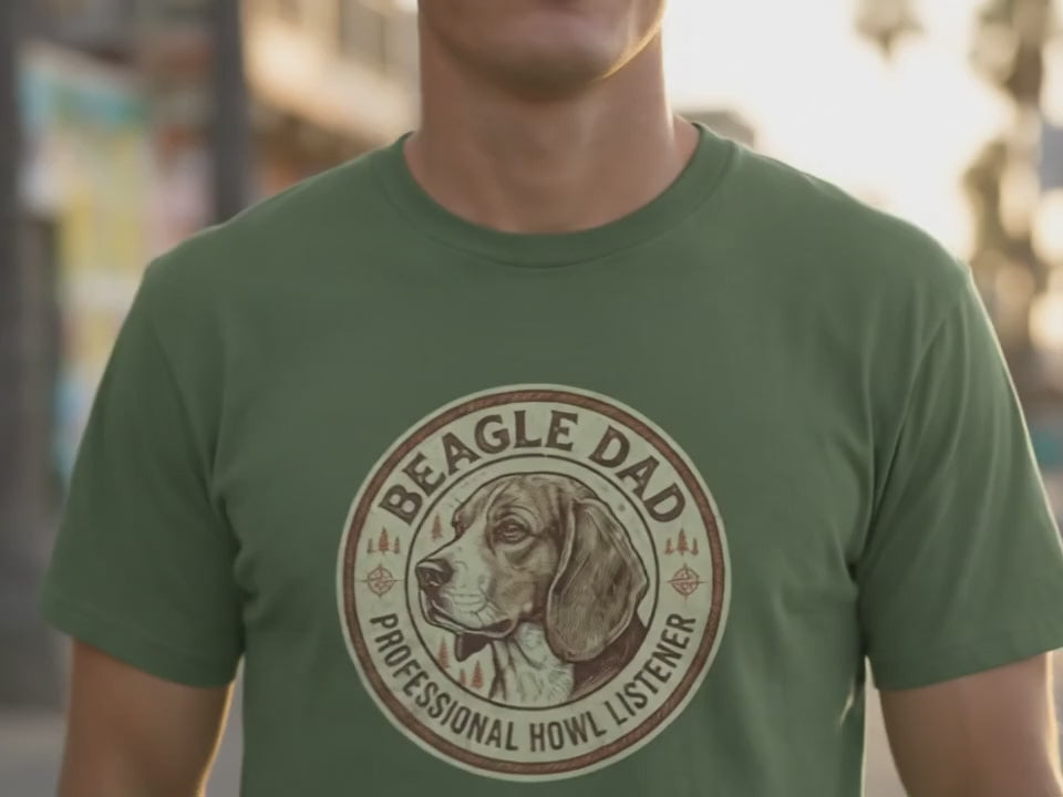 Beagle Dad T-Shirt | Beagle Gifts | Dog Dad Shirt | Gift for Dog Lover | Vintage Beagle Owner Tee | Pet Dad Present - Product Video