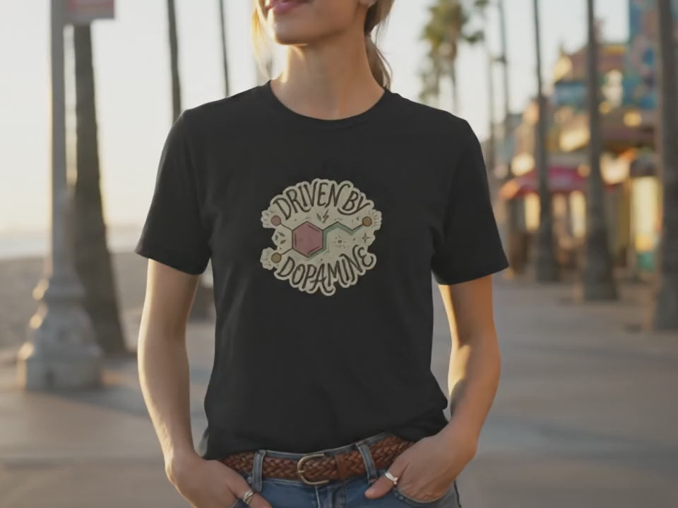 Driven By Dopamine T-Shirt | ADHD Shirt for Women | Neurodivergent Gift | Mental Health Awareness Tee | Neurospicy Millennial Gift - Product Video