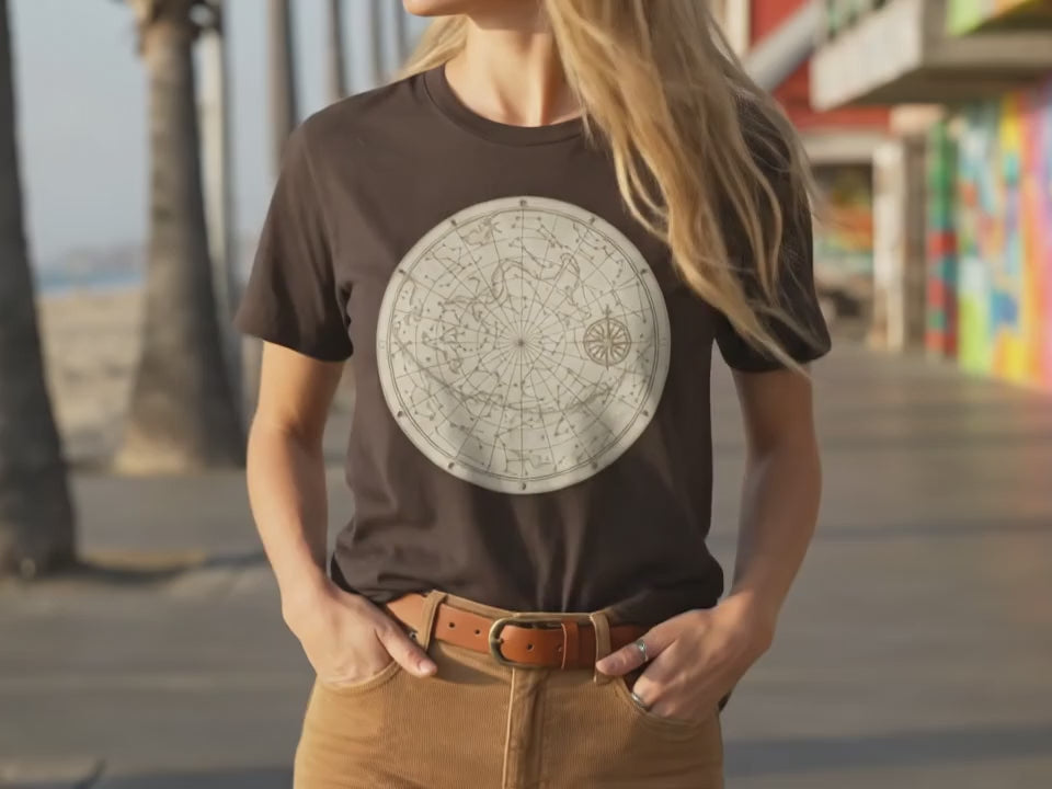 Constellation Shirt | Vintage Star Shirt | Astronomy Shirt | Gift for Stargazer | Astrology Tee | Dark Academia Clothing | Celestial Tee - Product Video