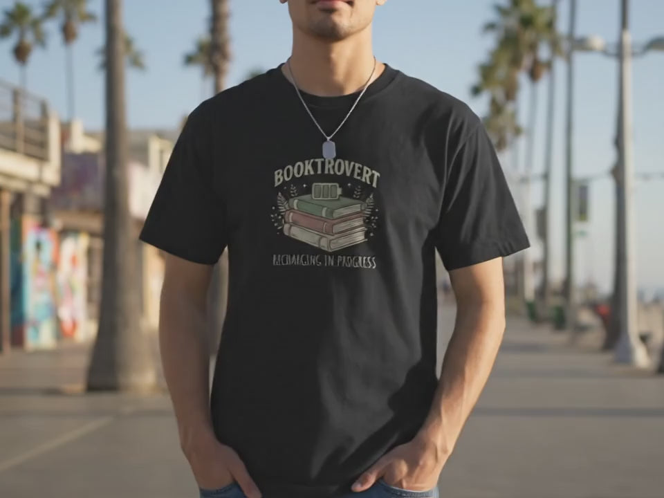Booktrovert Shirt | Unisex Book Lover Gift | Introvert T-Shirt | Reading Tee | Bookish Aesthetic Shirt | Social Battery Tee | Booktok Gift - Product Video