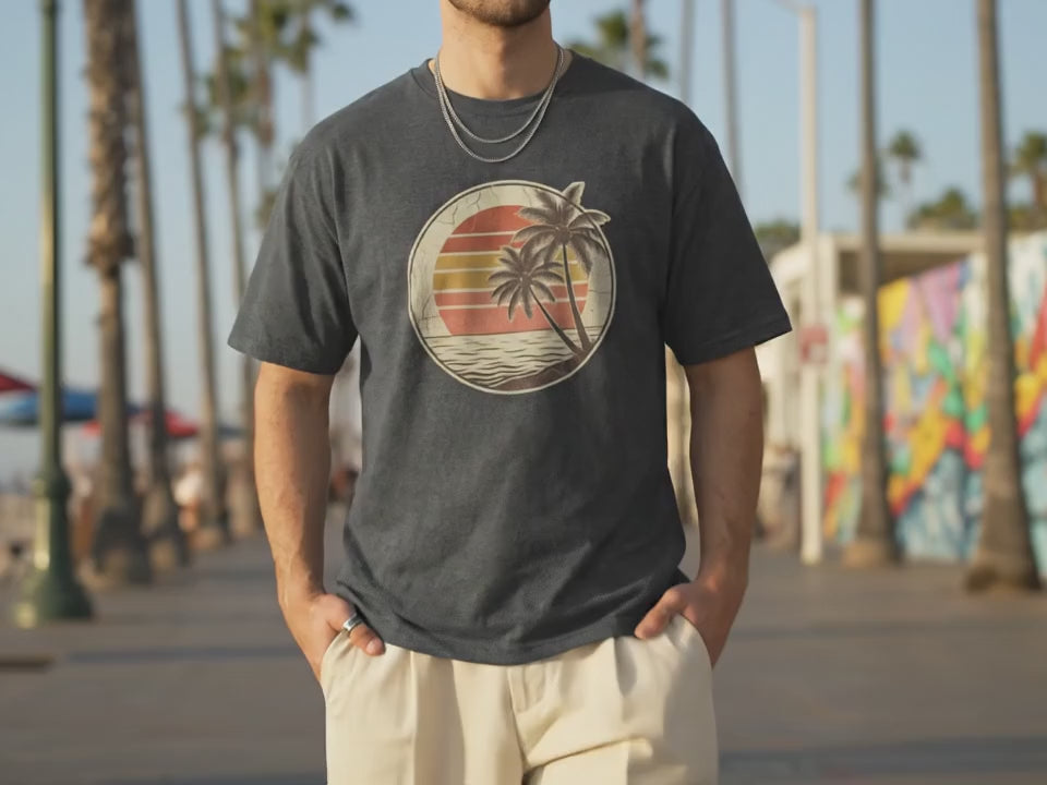 Ocean Shirt | Sunset Shirt | Beach Tee | Retro Sunset Graphic Tee | Gift for Surfer | Vintage Surf Shirt | Coastal Gift - Product Video