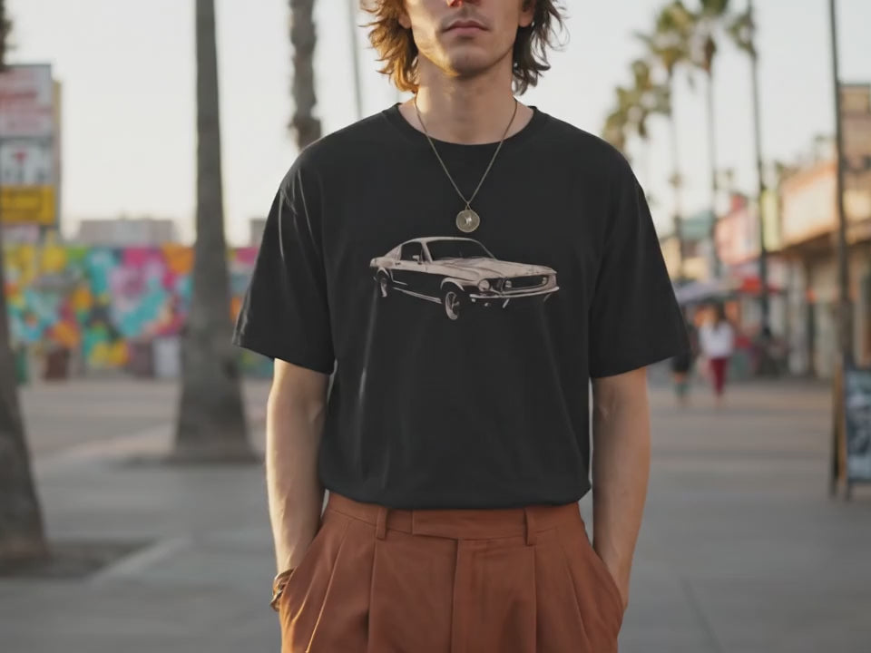 Classic Car Shirt | Vintage Car Tee | Car Lover Gift | Retro 1960s Muscle Car Minimalist T-Shirt - Product Video
