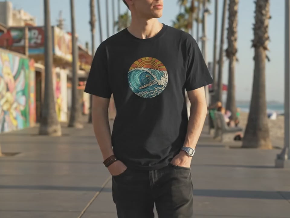 Surfing Shirt | Wave Shirt | Beach Tee | Surfer Illustration Tee | Gift for Surfer | Beach Life Shirt - Product Video