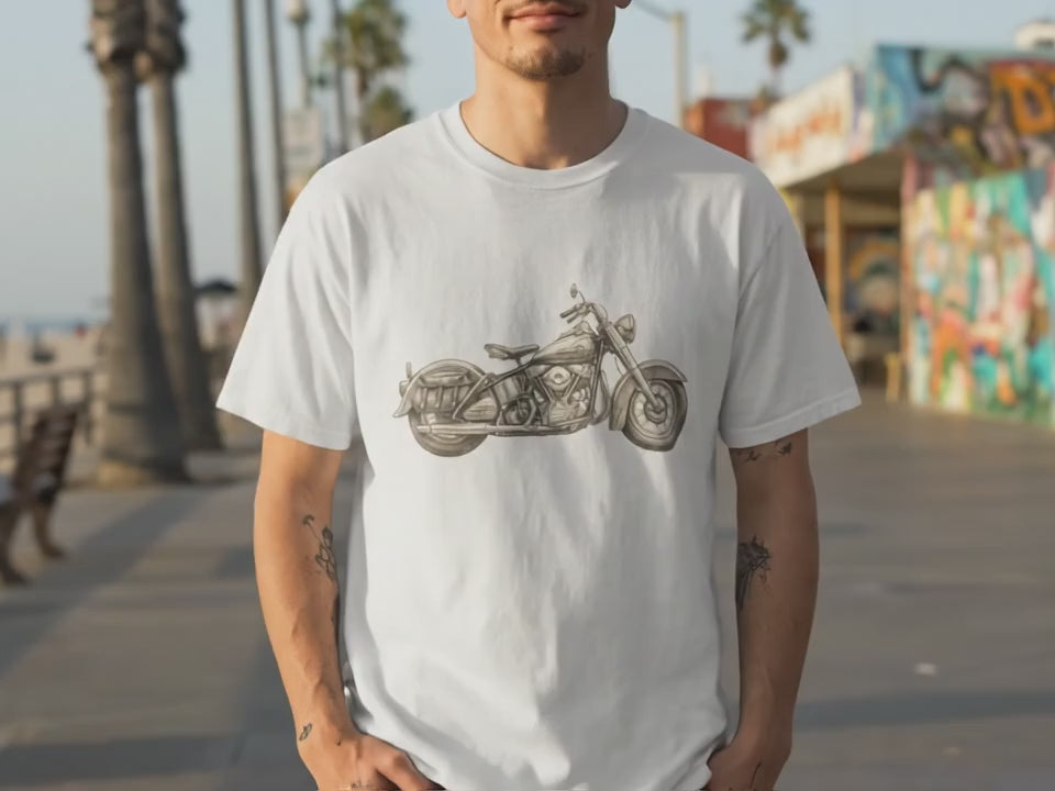 Vintage Motorcycle Shirt | Gift for Biker | Retro Biker Shirt | Classic Cruiser Art Tee | Birthday Gift for Him | Motorcycle Rider Shirt - Product Video