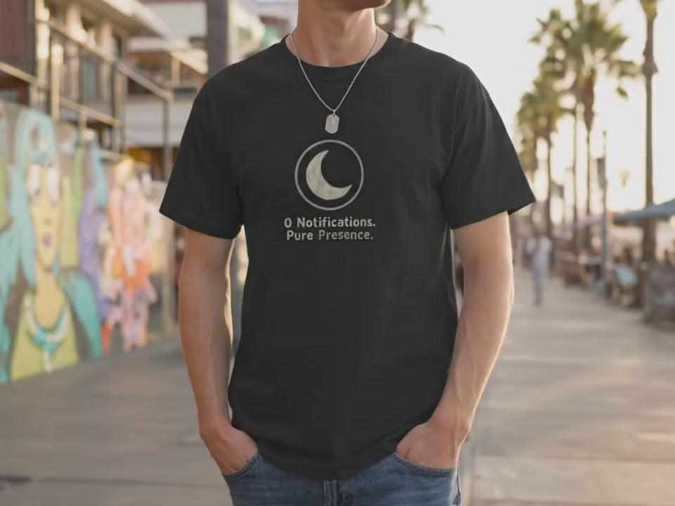 Mindfulness T-Shirt | Digital Detox Shirt 0 Notifications Pure Presence | Minimalist Mental Health Tee | Aesthetic Gift for Gen Z Men Women - Product Video