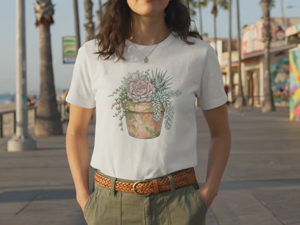 Succulent Shirt | Plant Lover Gift | Botanical Tee | Gardening Shirt | Garden Gift | Gift for Her - Product Video